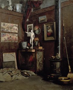 Interiør af et studie, ca. 1872-74 (olie på lærred) af Gustave Caillebotte