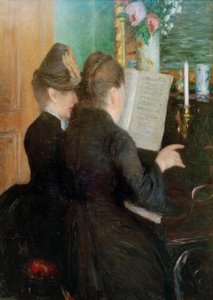 Klaverundervisningen af Gustave Caillebotte