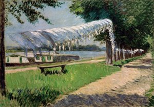 Tørring af vasketøj på bredden af ​​Seinen, Petit Gennevilliers af Gustave Caillebotte