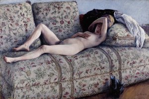 Nøgen på en sofa af Gustave Caillebotte