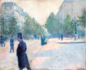 Place Saint Augustin, Misty Weather, 1878 af Gustave Caillebotte