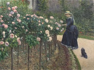 Roser, Have ved Petit Gennevilliers - Gustave Caillebotte (1848-1894). olie på lærred af Gustave Caillebotte