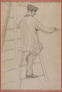 Studie for husmalere: Mand på en stige af Gustave Caillebotte