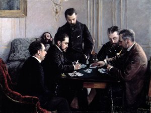 Bezique-spillet, 1881 af Gustave Caillebotte