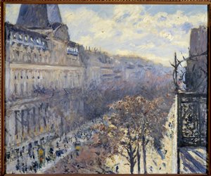 The Boulevard des Italians in Paris Maleri af Gustave Caillebotte (1848-1894) 1880 privat samling af Gustave Caillebotte