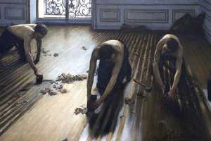 The Floor Scrapers - et udsnit af maleriet. af Gustave Caillebotte
