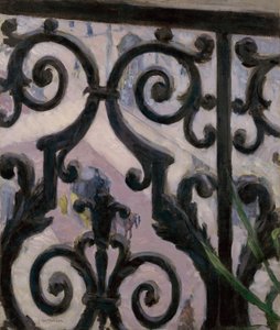 Udsigt fra en balkon af Gustave Caillebotte