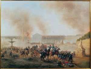 Kommunen: Kampen på Place de la Concorde ... (maleri på lærred)