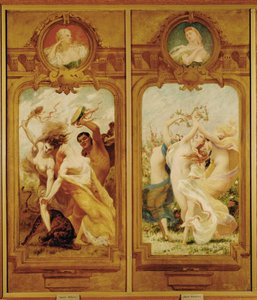 Foyer de la Danse har fire vægmalerier af Boulanger, der viser en Danse Bachique, Bacchanalia og en danse champetre, en country-dance ... (vægmaleri)