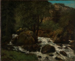 En bæk i skoven, Jura, ca. 1865 (olie på lærred) af Gustave Courbet