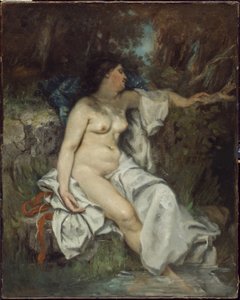 Badende sover ved en bæk, 1845 af Gustave Courbet