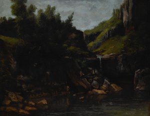 Kaskade i et klippelandskab af Gustave Courbet