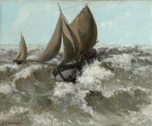 Sejlbåden (havlandskab). Omkring 1869 af Gustave Courbet