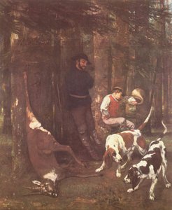Byttet (jagt med hunde) af Gustave Courbet