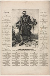 Jean Journet på vej til erobringen af universel harmoni, 1850. af Gustave Courbet