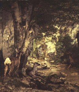 Hjorteskuret (detaljer) af Gustave Courbet