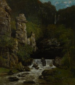 Landskab med et vandfald af Gustave Courbet