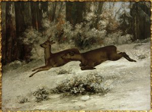 Le Change, en hjortejagtepisode i Franche-Comté af Gustave Courbet