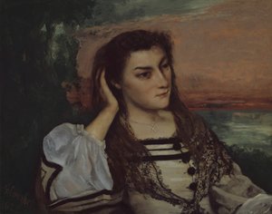 Reverie Portræt af Gabrielle Borreau, 1862. af Gustave Courbet