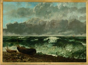 Stormfuldt hav (maleri på lærred) af Gustave Courbet