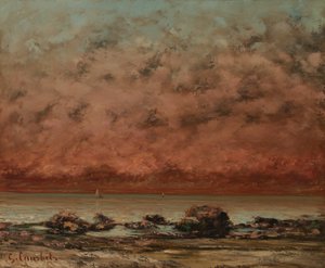 De sorte klipper ved Trouville af Gustave Courbet
