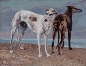 Greven af Choiseuls greyhounds af Gustave Courbet