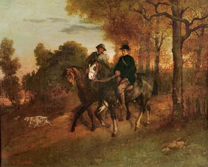 Tilbagekomsten fra jagten, 1857 af Gustave Courbet