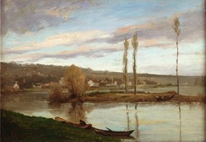 Seinen ved Bougival, c.1851 (olie på lærred) af Gustave Courbet