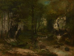 The Stream (Le Ruisseau du Puits-Noir; Loue-dalen) af Gustave Courbet