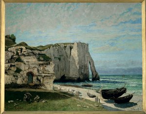 Etretat-klippen efter et tordenvejr (maleri på lærred) af Gustave Courbet