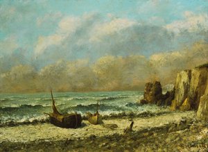 To både på stranden, af Gustave Courbet