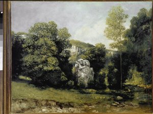 Udsigt over floden Breme (olie på lærred af Gustave Courbet