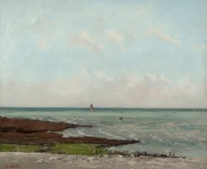 Vaskerier i Ebbe, Étretat. 1866 eller 1869 af Gustave Courbet