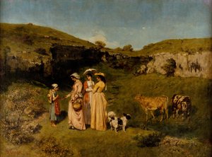 Landsbyens unge damer af Gustave Courbet