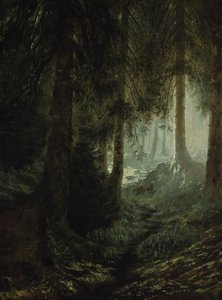 Hjorte i et skovlandskab af Gustave Dore
