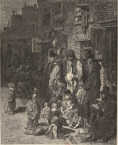 Gustave Doré - Wentworth Street Whitechapel - London, en pilgrimsrejse af Gustave Dore