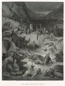 Dyr, der er syge af pest af Gustave Dore