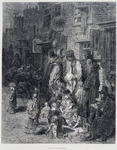 A Street in Whitechapel - i "" London" af Gustave Dore af Gustave Dore