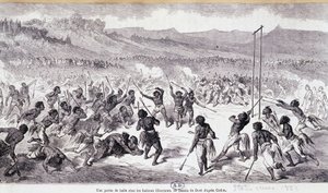 Et boldspil i Choctaws-indianerne - gravering af Gustave Doré af Gustave Dore