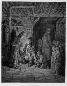 Et tilflugtshus - i "" London" af Gustave Dore af Gustave Dore