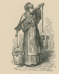 En kvinde med to spande af Gustave Dore