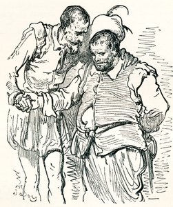 Efter en originaltegning af Gustave Dore af Don Quixote og Sancho Panza. Fra Life and Reminiscences of Gustave Dore, udgivet i 1885. af Gustave Dore