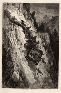 Et uheld af flid, tegning af Gustave Dore (1832-1883), for at illustrere hans rejse til Spanien med C. Davillier i 1862. Indgravering i "" Le tour du monde ", redigeret af Edouard Charton af Gustave Dore