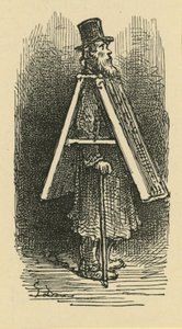 En illustration, der forestiller en sandwichmand af Gustave Dore