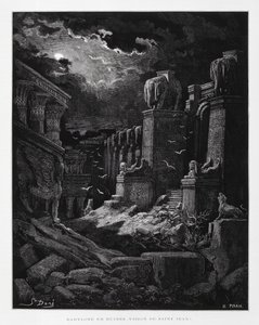 Babylon i ruiner (Johannes Døberens vision), illustration fra Dore-bibelen af Gustave Dore