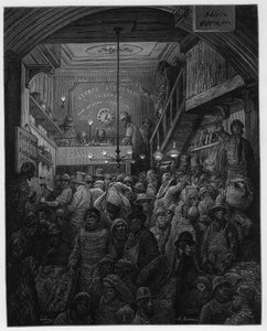 Billingsgate - Salg Af Fish In The Criee. Illustration til London af Louis Enault illustreret af Gustave Dore af Gustave Dore