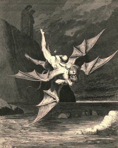 Men den anden viste sig at være en høg...og i den kogende sø faldt begge, c1890. af Gustave Dore