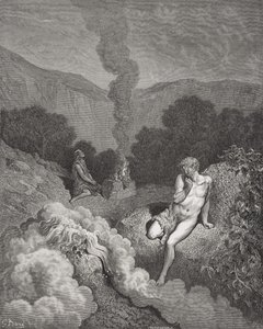 Kain og Abel ofrer, illustration fra Dores 