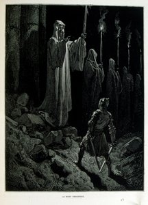 Croque-Mitaine; 1863 illustration, af Gustave Dore (1832 1883); Fransk kunstner, grafiker, illustrator. Croque-Mitaine (The bogeyman) en ondsindet karakter præsenteret for børn for at skræmme dem og dermed gøre dem klogere. af Gustave Dore