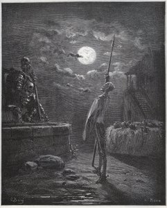 Don Quixote våger over sine arme - fra "Don Quixote de la Mancha" af Miguel Cervantes af Gustave Dore